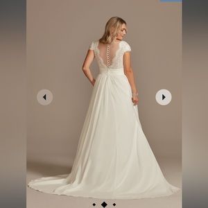 Lace Illusion Chiffon Wedding Dress